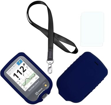 SNK ,BluePremium Silicone Case ,LanyardTPU Screen Protectorfor Freestyle Libre 3Freestyle Libre 2