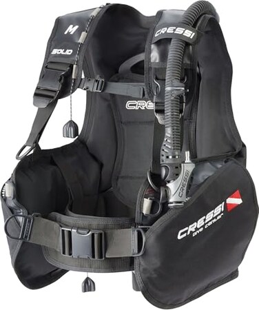 Cressi Solid Jacket-Style BCDs, Black/Red, XL