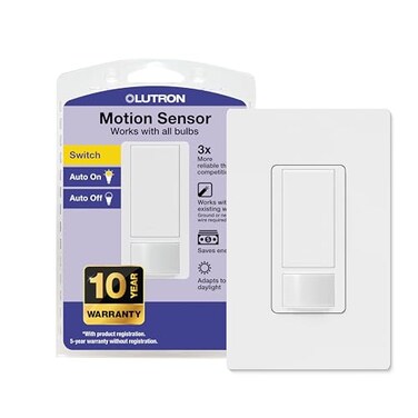 Lutron Motion Sensor SwitchWallplate, 2 Amp Single Pole, for Any Bulb