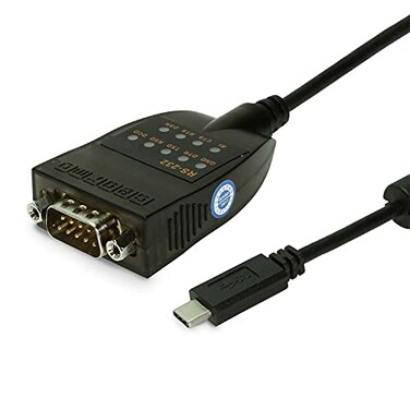 Gearmo USB C to RS232 Serial Adapter FTDI Chip LED Indicators High Speed Data Transfer Cross Platform Compatible 5 ft Cable