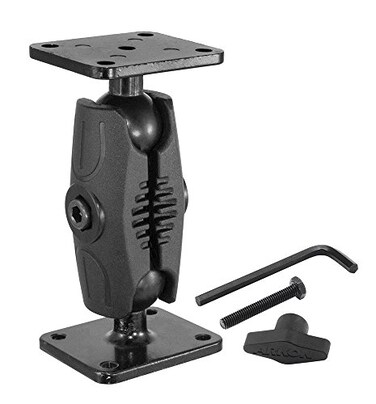 ARKON Mounts 4" Heavy-Duty Car Dash or Wall Mount Pedestal with Security Hardware4-Hole AMPS Compatible AdapterAdjustable Robust ArmStrong Drill BaseTough ConstructionsRMS2XAMPS-MET-SH