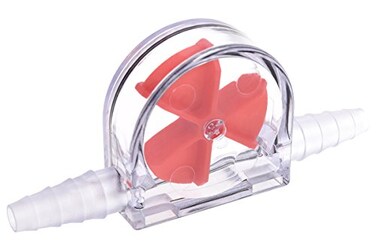 Alphacool Eisfluegel Flow Indicator, Red Fins, Clear Body