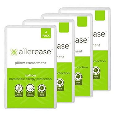 Aller-Ease AllerEase 100% Cotton Allergy Pillow Protectors Standard 4 Pack