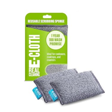 E-Cloth Non-Scratch Scrubbing Pads, Reusable SinkDish Sponges - 2 Pack