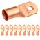 SELTERM 10pcs 3/0 AWG, 5/16" Stud Heavy Duty Bare Copper Battery Wire Lugs