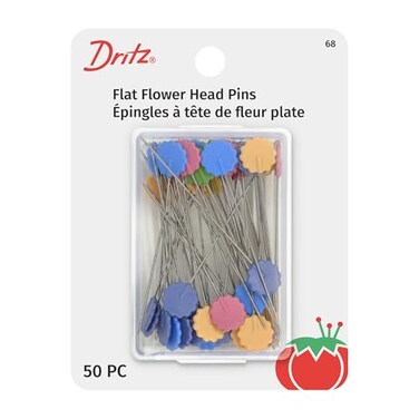 Dritz 68 Flat Head Pins, Flower, 2-Inch ,50-Count