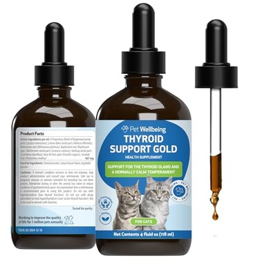 Pet Wellbeing Thyroid Support Gold for Cats - Thyroid Support, 4 oz