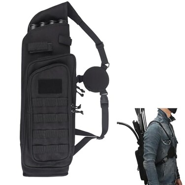 XTACER Multi-Function 4-Tubes Back Field Quiver Training Archery Arrow Quiver for Field Tips Arrows Takedown Bow ,Black