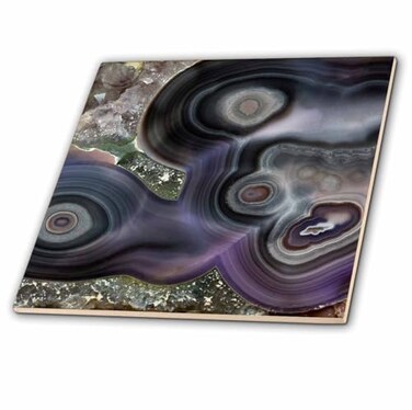 3dRose Purple Banded Agate, Quartzsite 6 Inch Ceramic Tile