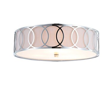 JONATHAN Y Aria 3-Light Flush Mount Ceiling Light 15.6", Chrome