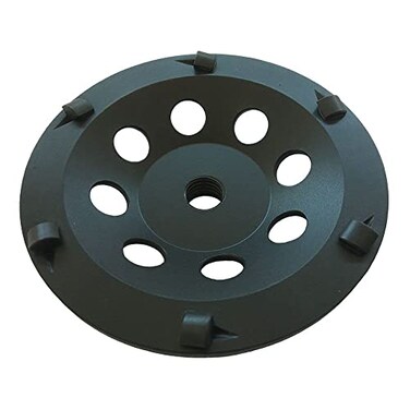 EDiamondTools 5" PCD Grinding Wheel for Epoxy, Glue, Mastic Removal, 6 PCD Segments