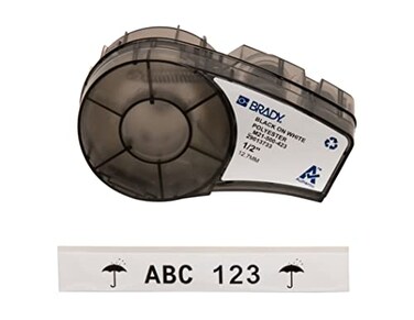 Brady Authentic ,M21-500-423Harsh Environment Polyester Label for Barcode, Solar Panel, and Printed Circuit Board Labeling, BlackonWhite-For M210, M210-LAB, M211, BMP21-PLUS and BMP21-LAB, .5"W 21'L
