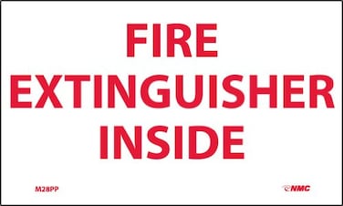 NMC M28PP Fire Sign, "FIRE EXTINGUISHER INSIDE", 5" Width x 3" Height