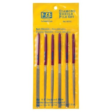 EZE-LAP Coarse Grit Diamond Needle File Set - Sharpening Tools - 6 Piece Set - Made in USA