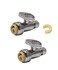 EFIELD 2Pcs Straight Stop Valve,1/2"Push x3/8"Compression,PF-VALVE021-2