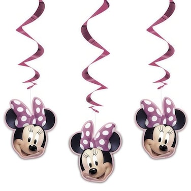 Unique Minnie Mouse Hanging Swirl Decorations - 26"Pink3 Pcs