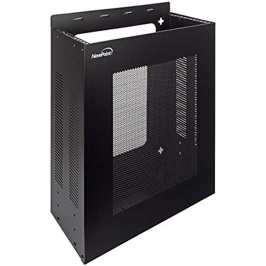 NavePoint 4U Server Rack, Vertical/Horizontal Wall Mountable Rack with Vented Enclosure for 19" IT Equipment, Cable Modems, Telecom, A/V