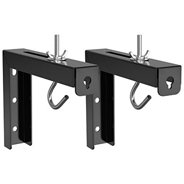 WALI Universal Projector Screen Ceiling Mount, Wall Hanging Mount L-Brackets, 6 inch Adjustable Extension with Hook Kit, Perfect Projector Screen Placement Hold up to 66 lbs ,PSM001-B, Black