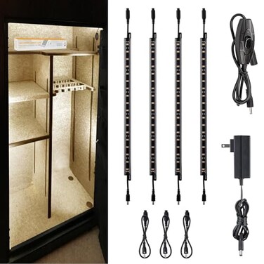TORCHSTAR 4pcs 12 Inch LED Safe Lighting Kit, Rocker Switch, 3000K