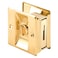 Prime-Line N 6771 Pocket Door Privacy Lock with Pull, Brass