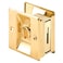 Prime-Line N 6771 Pocket Door Privacy Lock with Pull, Brass