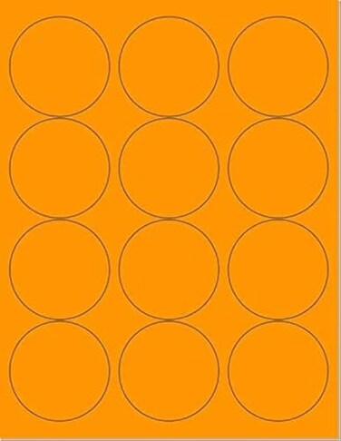 NextDayLabels Orange Labels - 2.5" Round12 Per Page1200 Labels