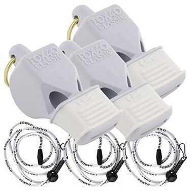 Fox 40 Classic CMG w/Breakaway Lanyard 3 Pack ,White