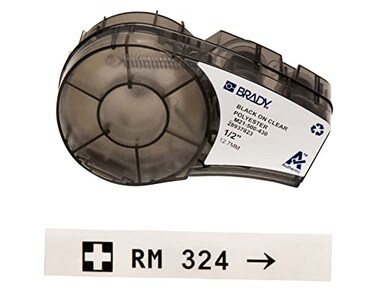 Brady Authentic ,M21-500-430Clear Harsh Environment Polyester Label for Lab, Asset Tracking, Datacom Labeling, Black on Clear- For M210, M210-LAB, M211, BMP21-PLUS and BMP21-LAB Printers, .5"W 21'L