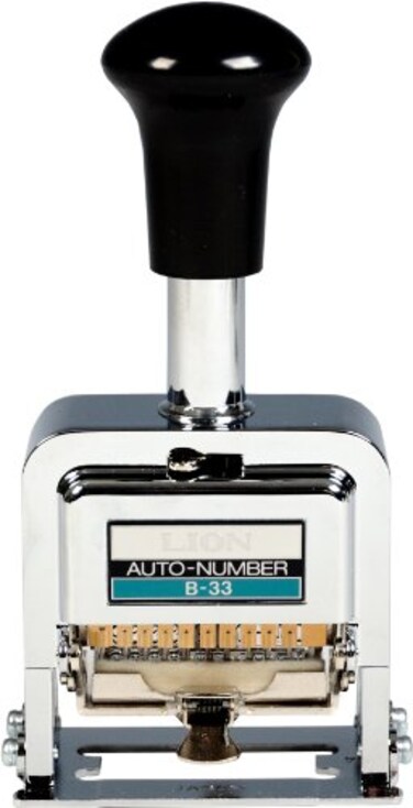Lion Pro-Line Heavy Duty Dual Function Automatic Numbering and Dating Machine with 10-Wheel ,B-33