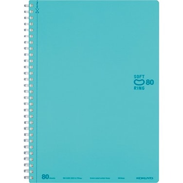 KOKUYO Spiral Lined Notebook, 10'' x 7'' Pastel Journal B5 Soft Ring Notebooks with Dot 6 mm Ruled, 80 Sheets, Light Blue 1 Subject Notebook, Note Taking for School. Japan Import ,SU-SV308BT-LB