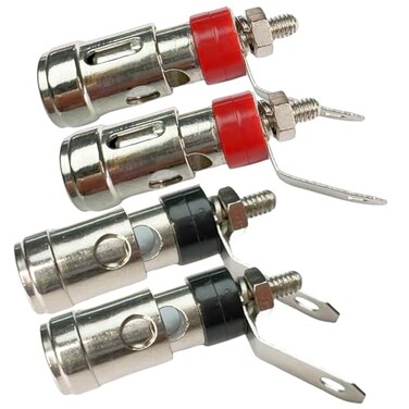 CESS Spring Loaded Push Binding Post Speaker Terminal, 4 Pack