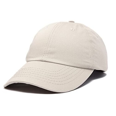 DALIX Unisex Youth Childrens Cotton Cap Adjustable Plain Hat - Unstructured ,Beige