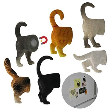 Evelots Cat Butt Refrigerator Magnets, 6 Breeds, Funny Novelty Gift, 6-Pack