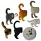Evelots Cat Butt Refrigerator Magnets, 6 Breeds, Funny Novelty Gift, 6-Pack