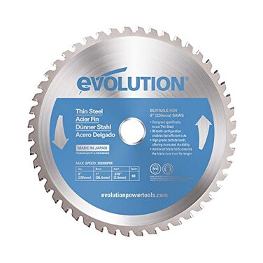 Evolution Power Tools 230BLADETS Thin Steel Cutting Blade, 9-Inch x 68-Tooth , Blue