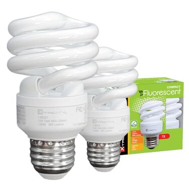Xtricity Compact Fluorescent Light Bulb T2 Spiral, E26 Base ,2 Pack