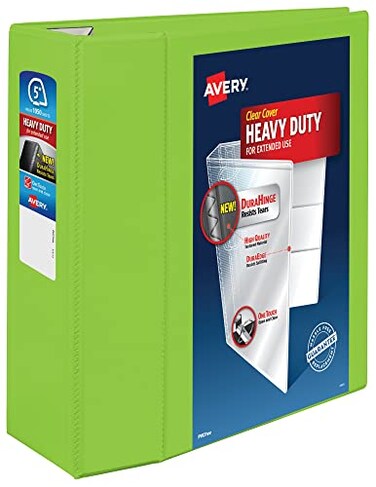 AveryHeavy-Duty View 3 Ring Binder, 5" Rings, 1 Chartreuse Binder