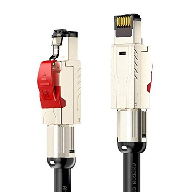 AMPCOM 6ft/2m Cat8 Ethernet Cable,BlackS/FTP 22AWG Screened Solid Cable 2000Mhz,2Ghzup to 40Gbps with Gold Plated RJ45 Connector for Gaming, PlayStation, TV, Xbox, Switch, Router