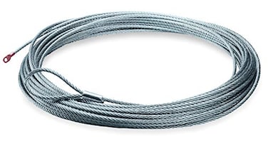 WARN 69336 Winch Accessory: Steel Cable Wire Rope with Loop End and Terminal, 5/32" Diameter x 55' Length , Black