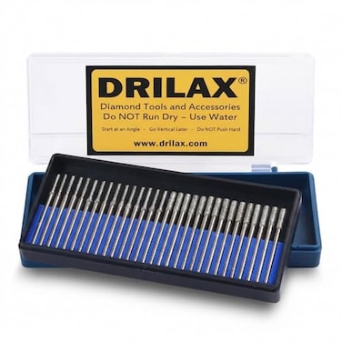 DRILAX Diamond Dremel Bits, 30-Pc Set 2mm3mm for Sea Glass, StonesLapidary