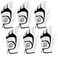 FINGER TEN Mens Golf Gloves Leather Palm Value 6 Pack ,White, Medium, Left