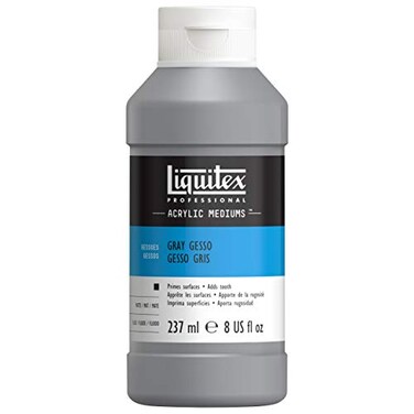 Liquitex Professional Gesso Surface Prep Medium, 237ml ,8.0 oz, Gray