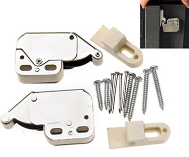 Micro Trader 2pcs Push To Open Touch Release Lock Spring Loaded Mini Tip Latch Cupboard Door