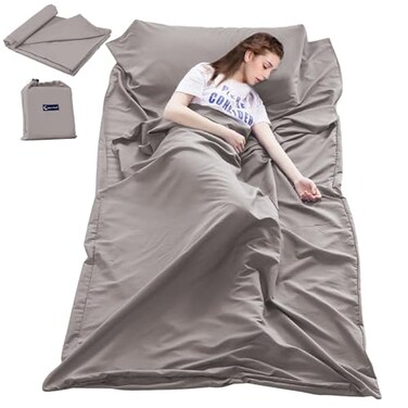 Mannice Lightweight Sleep Sack, Compact Sleeping Bag Liner Travel Sheets for Hotel