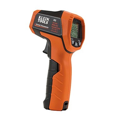 Klein Tools IR5 Dual Laser 12:1 Infrared Thermometer, Digital Thermometer with Backlit Display, Dual Laser Targeting and Auto Scan, Wide Temperature Range