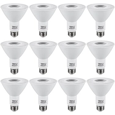 TORCHSTAR 12-Pack PAR30 LED Bulb, CRI90Dimmable, 8W Equivalent 75W, 5000K