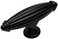 Cosmas 10 Pack 7121FB Flat Black Ribbed Knob 2-9/16 Inch Long