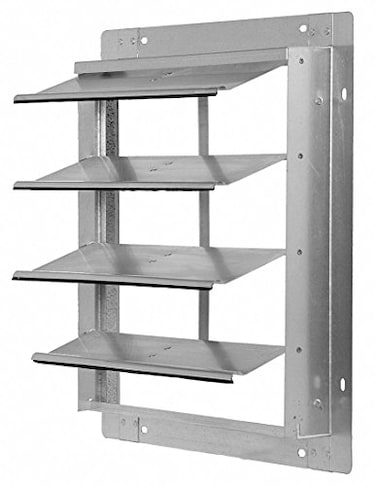 Dayton 12" Backdraft Damper/Wall Shutter, 12-1/2" x 12-1/2" Opening Required ,1, 3-Panel