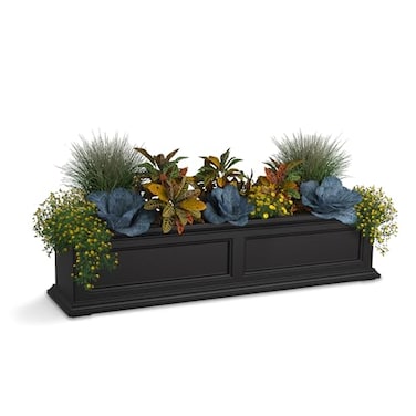 Mayne Fairfield 48in Self-Watering Rectangular Window Box Planter, Black