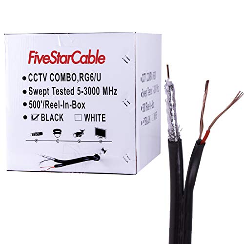 فايف ستار Fivestar Siamese RG6 Coaxial Cable With 18awg Power Wire 500 Ft
